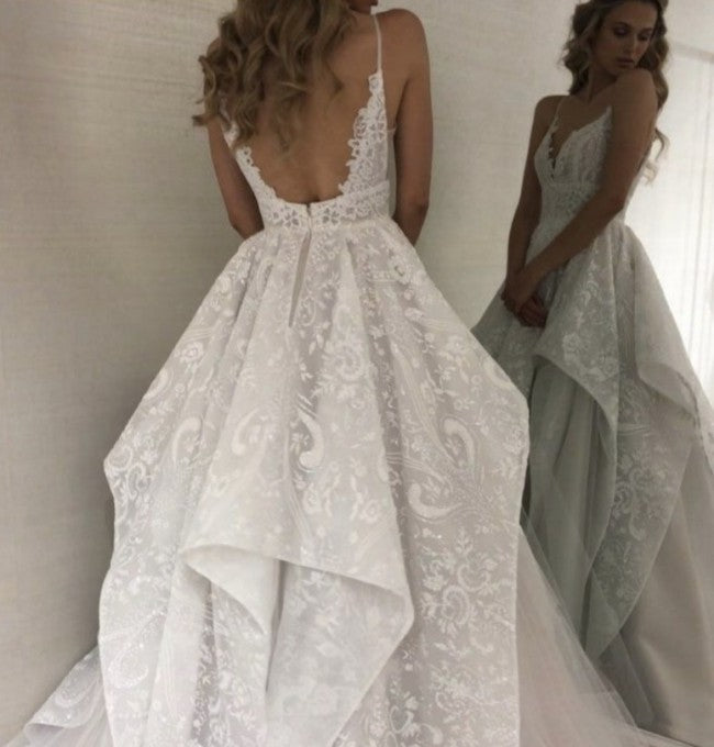 C2022-BVT225 Sleeveless overskirt wedding gown from Darius Couture