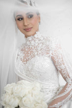 C2023-LS619 - Illusion neckline long sleeve ball gown wedding dress