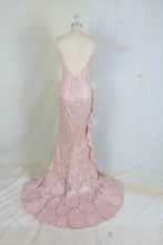 Style #95153 pastel pink couture designer 3D evening gown for pageants