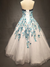 Style C2017-Andreas Strapless Blue Flower ball gown