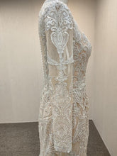 C2021-MHidalgo - Vestido de novia transparente bordado de manga larga 