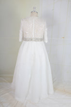 C2022-Munro - vestido de novia de talla grande con cuello en V y manga corta