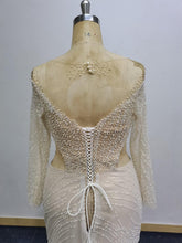 C2021-LeeBray - Vestido de novia talla grande manga larga con pedrería