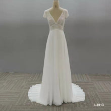 Style #L3913 - Cap sleeve empire waist wedding gown