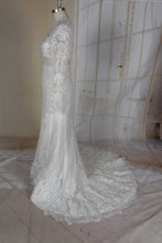C2021-MHess - Vestido de novia de manga larga ilusión transparente