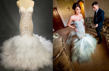 Estilo C2017hurst - Vestido de novia sin tirantes, ajustado y con vuelo, inspirado en Jaton Couture