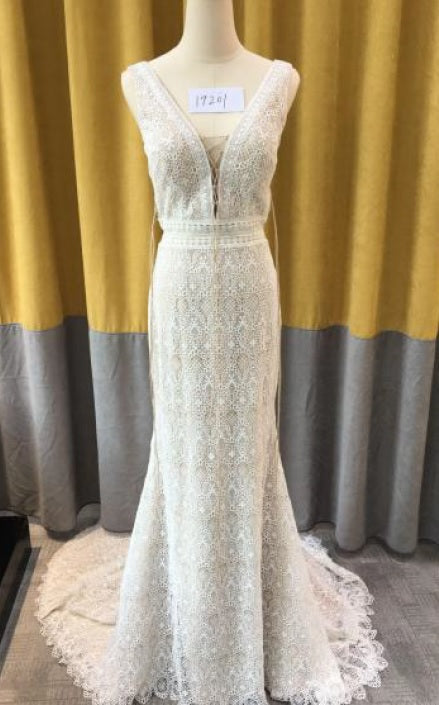Style 19201 Crochet fabric wedding dress designs