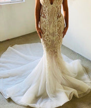 C2021-SB022b robe de mariée sans bretelles brodée en 3D, ajustée à évasée